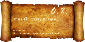 Orszáczky Kinga névjegykártya